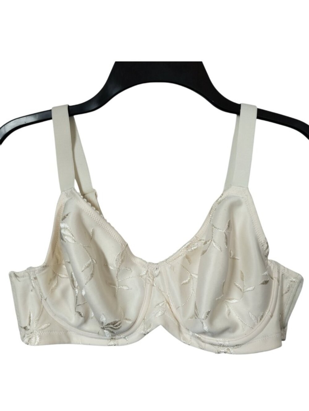 36C Vanity Fair Bra Floral Ivory Underwired No Padding 875850 Adjustable